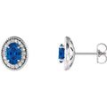 Oval 4-Prong Halo-Style Earrings