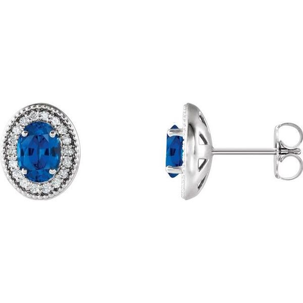 Oval 4-Prong Halo-Style Earrings