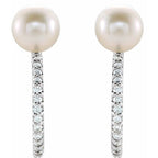 Pearl Hoop Earrings - Image 2