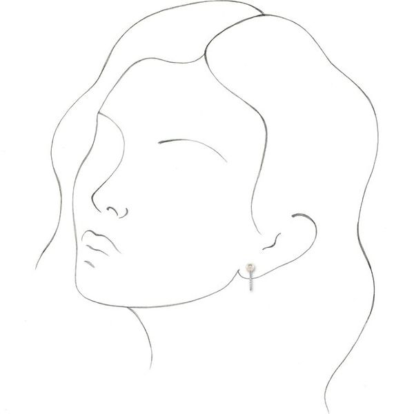 Pearl Hoop Earrings - Image 3