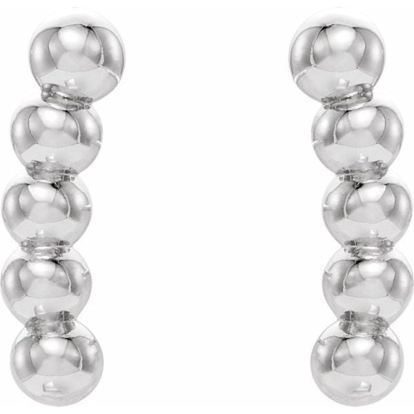 Curved Beaded Earrings - Image 2