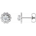 Round 4-Prong Halo-Style Earrings