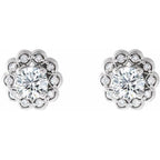 Round 4-Prong Halo-Style Earrings - Image 2