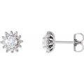 Round 4-Prong Halo-Style Stud Earrings