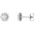 Round 4-Prong Halo-Style Stud Earrings