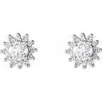 Round 4-Prong Halo-Style Stud Earrings - Image 2