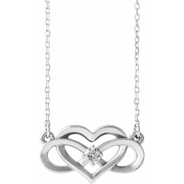 Accented Infinity-Inspired Heart Necklace
