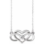 Accented Infinity-Inspired Heart Necklace