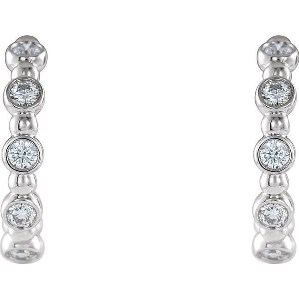 Accented Beaded Hoop Earrings - Image 2