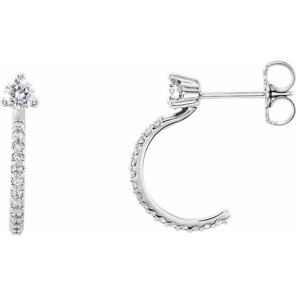 Accented J-Hoop Earrings