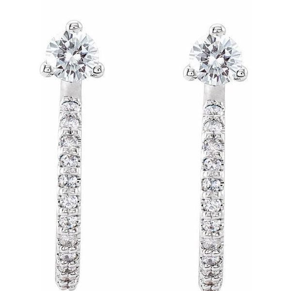 Accented J-Hoop Earrings - Image 2