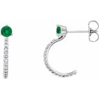 Accented J-Hoop Earrings