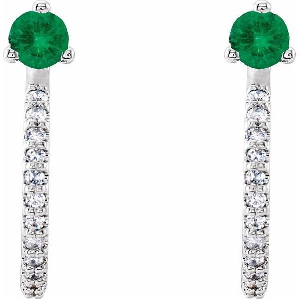 Accented J-Hoop Earrings - Image 2