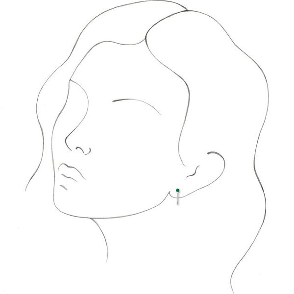 Accented J-Hoop Earrings - Image 3