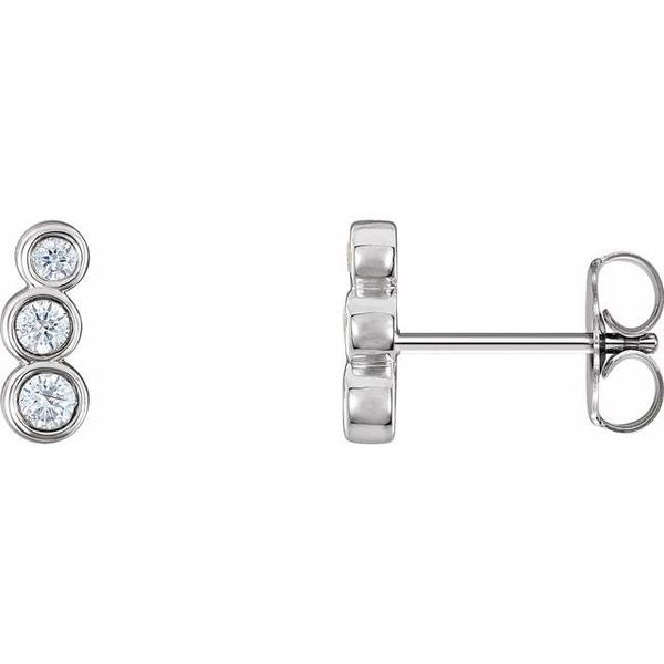 Petite Three-Stone Ear Climbers