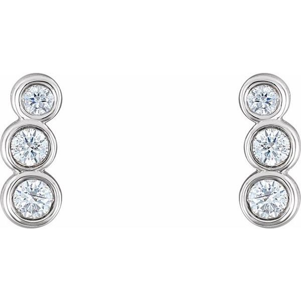 Petite Three-Stone Ear Climbers - Image 2