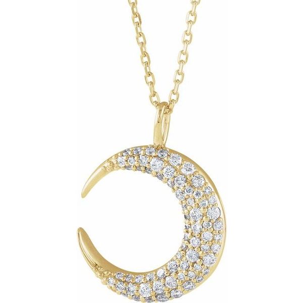 Accented Crescent Moon Necklace