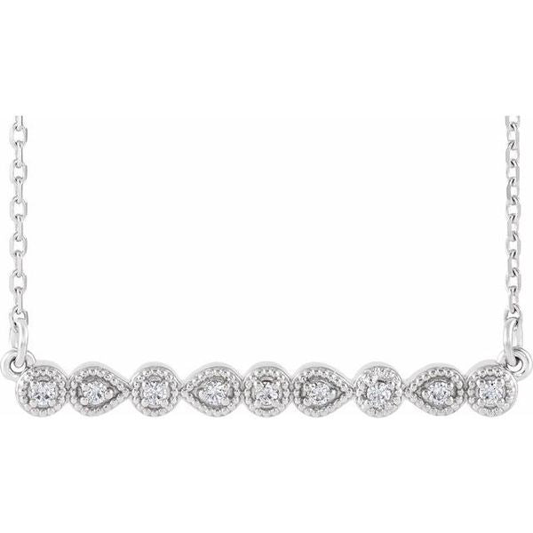 Accented Milgrain Bar Necklace