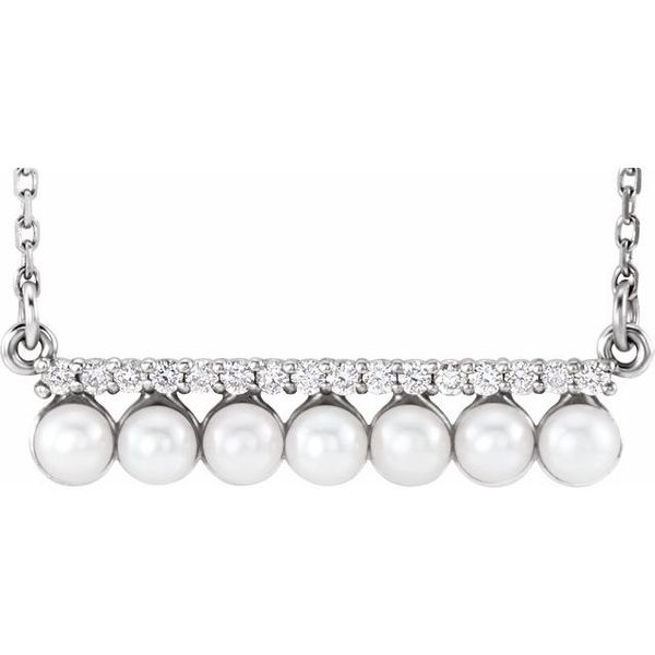Accented Pearl Bar Necklace