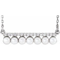 Accented Pearl Bar Necklace