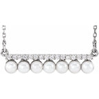 Accented Pearl Bar Necklace