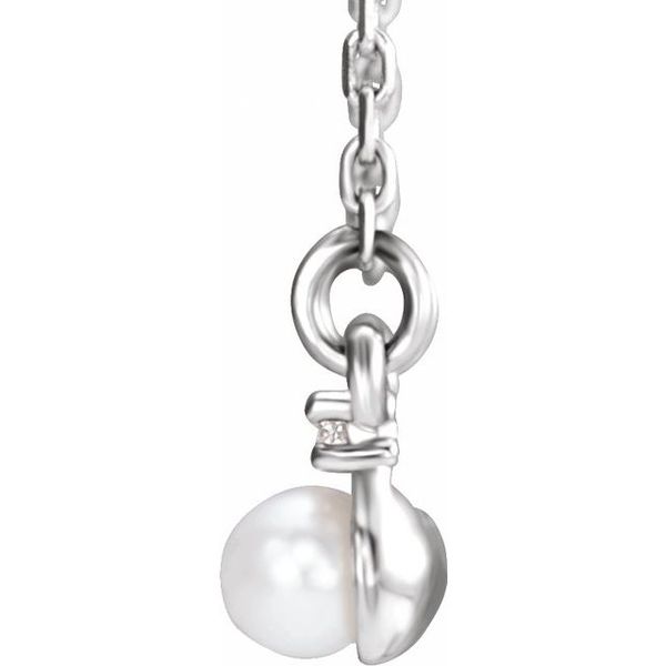 Accented Pearl Bar Necklace - Image 2