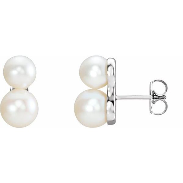 Two-Stone Pearl Ear Climbers