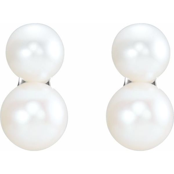 Two-Stone Pearl Ear Climbers - Image 2