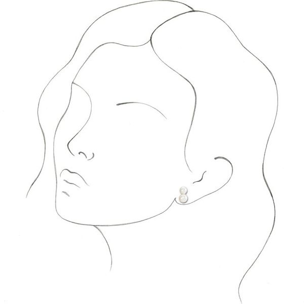 Two-Stone Pearl Ear Climbers - Image 3