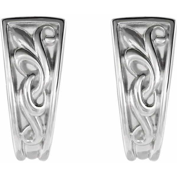 Vintage-Inspired J-Hoop Earrings - Image 2