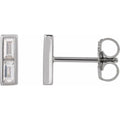 Baguette Bezel-Set Bar Earrings