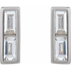 Baguette Bezel-Set Bar Earrings - Image 2