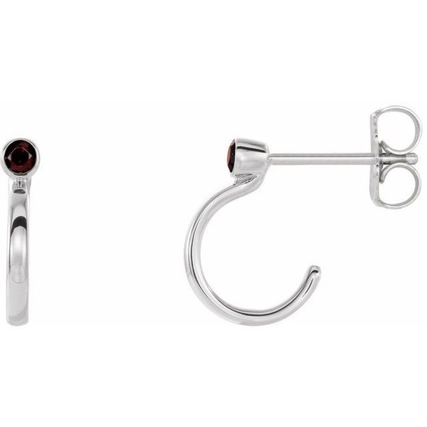 Bezel-Set Hoop Earrings