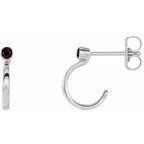 Bezel-Set Hoop Earrings