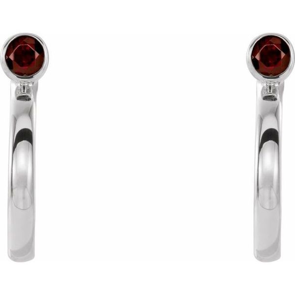 Bezel-Set Hoop Earrings - Image 2