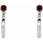 Bezel-Set Hoop Earrings - Image 2
