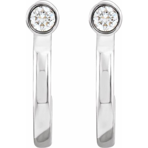 Bezel-Set Hoop Earrings - Image 2