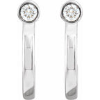 Bezel-Set Hoop Earrings - Image 2