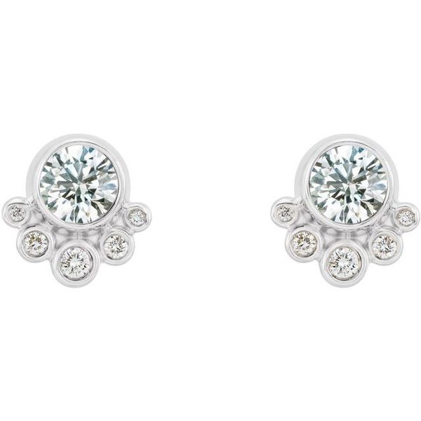 Accented Bezel-Set Earrings - Image 2