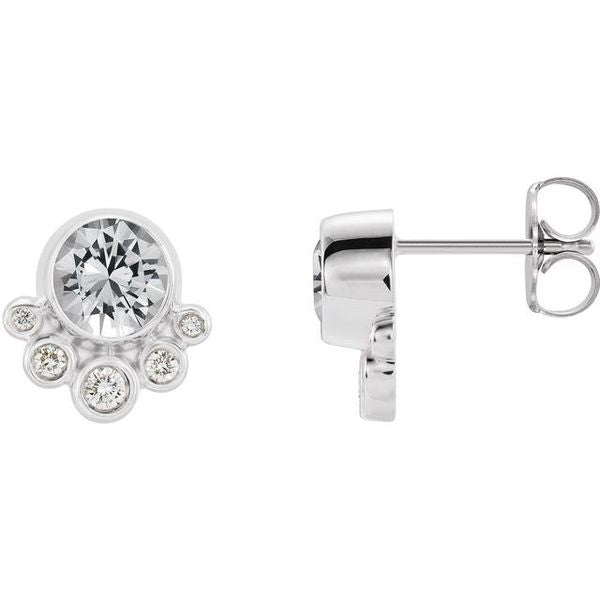 Accented Bezel-Set Earrings