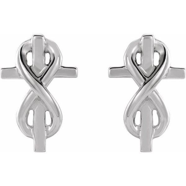 Infinity-Inspired Cross Earrings - Image 2