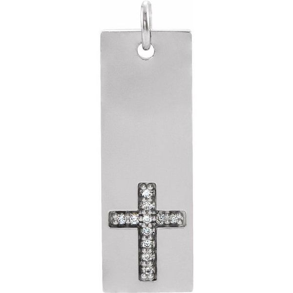 Accented Bar Cross Pendant