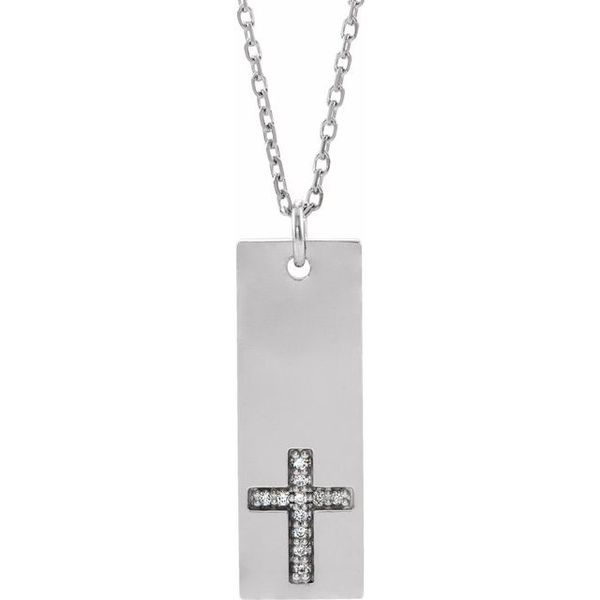 Accented Bar Cross Necklace