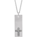 Accented Bar Cross Necklace
