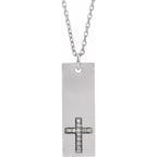 Accented Bar Cross Necklace