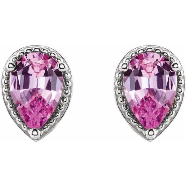 Beaded Solitaire Earrings - Image 2