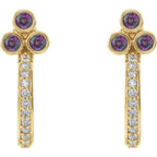 Accented Bezel-Set J-Hoop Earrings - Image 2