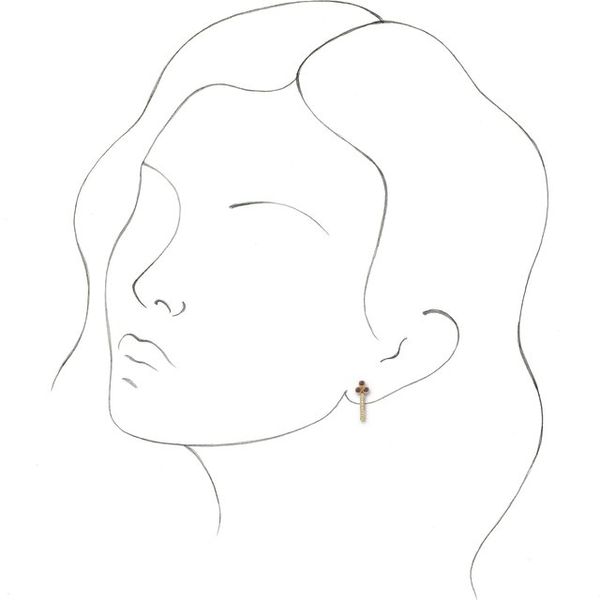 Accented Bezel-Set J-Hoop Earrings - Image 3