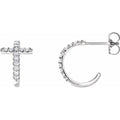 Accented Cross Hoop Earrings
