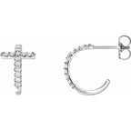 Accented Cross Hoop Earrings